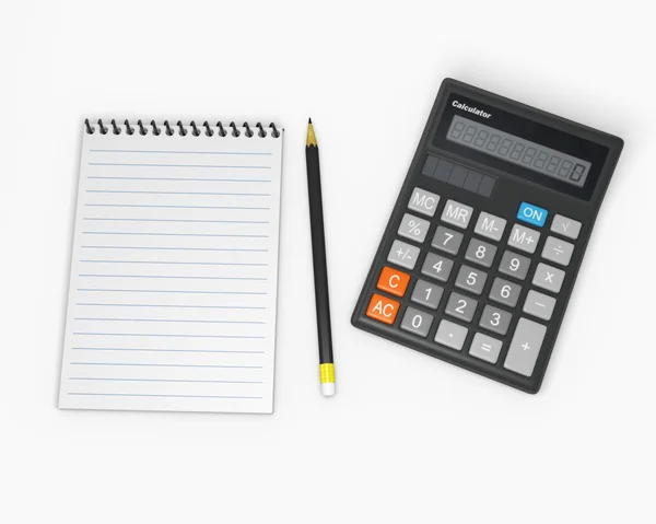 Калькулятор и ноутбук 2 — стоковое фото