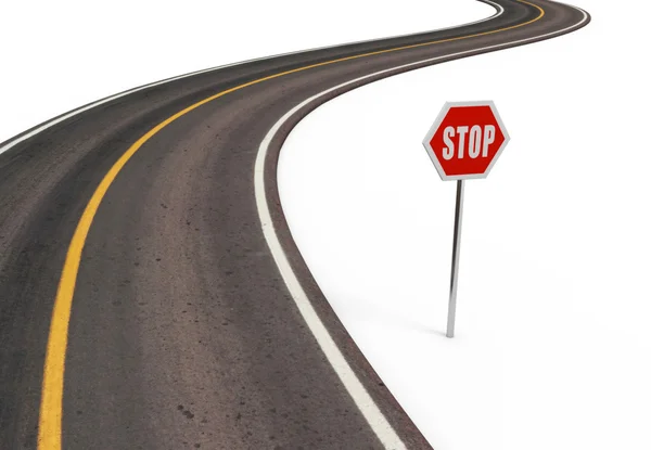Carretera con una señal de STOP —  Fotos de Stock