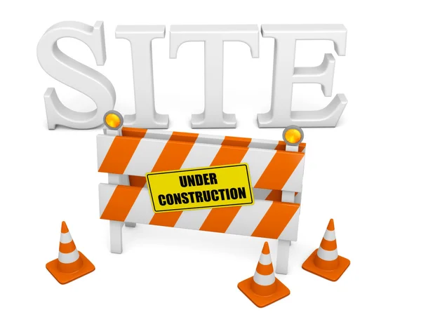 Web bajo barrera de construcción —  Fotos de Stock