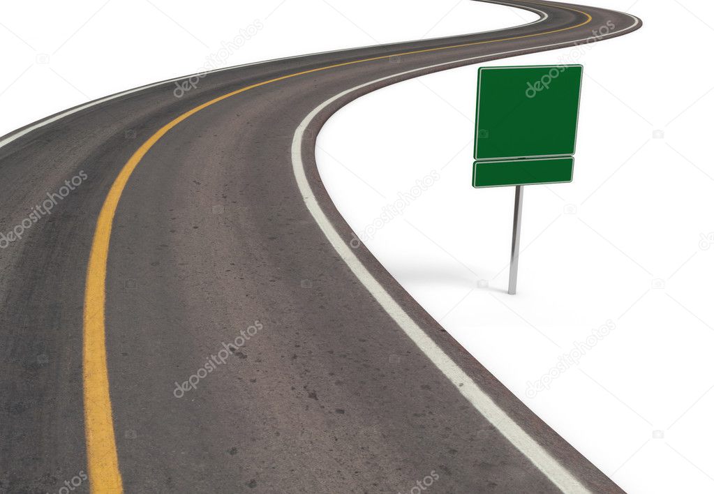 Road with green billboard 2