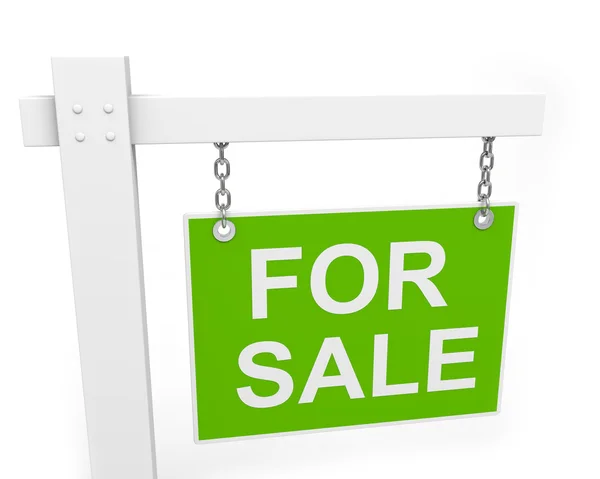 Grünes Anwesen zum Verkauf Zeichen isoliert auf weißem Hintergrund — Stockfoto