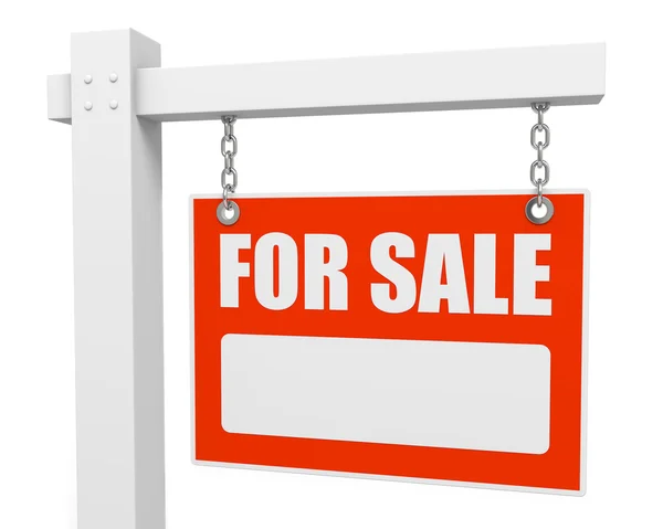 Rode landgoed voor verkoop teken geïsoleerd op een witte achtergrond 3 — Stockfoto