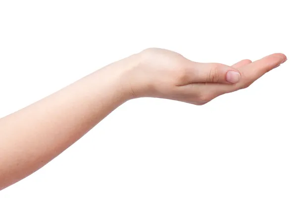 Uitgestoken hand met de handpalm — Stockfoto