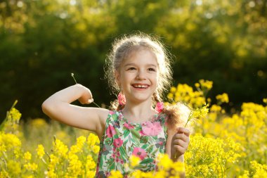 Little girl having fun clipart