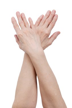 Hands of an elderly woman clipart