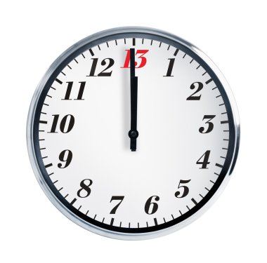 Wall clock on a white background clipart