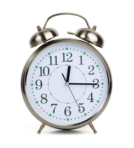 Alarm clock in a metal case — Stock Photo, Image