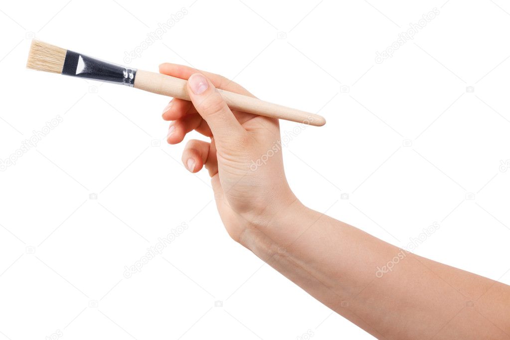 Paint Brush in a human hand