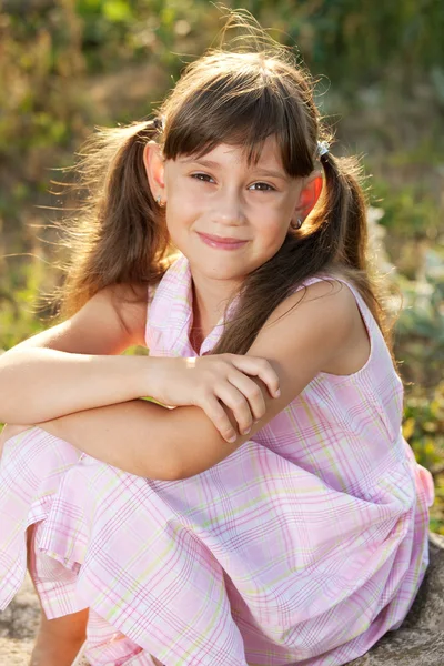 Krásná dívka s ocásky — Stock fotografie