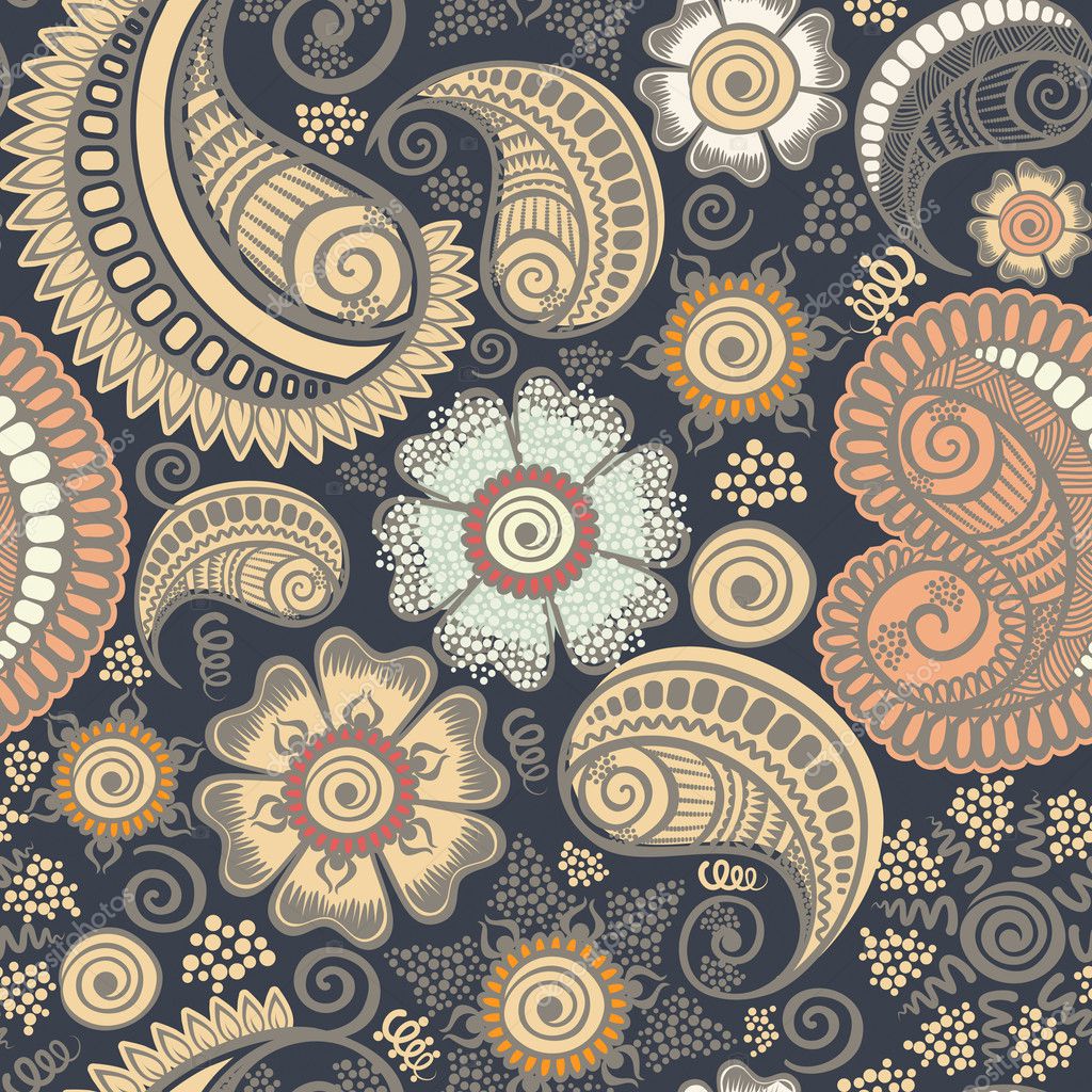 Seamless elegant paisley pattern — Stock Vector © OlgaLIS #11003805