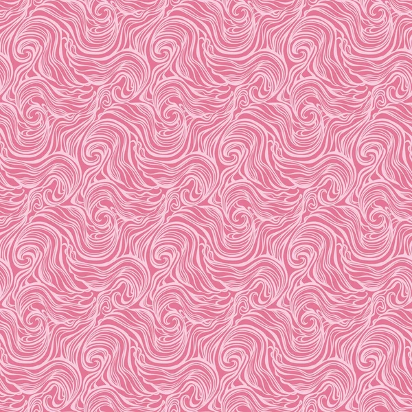 Patrón rizado abstracto sin costuras dibujado a mano con olas y remolinos — Vector de stock