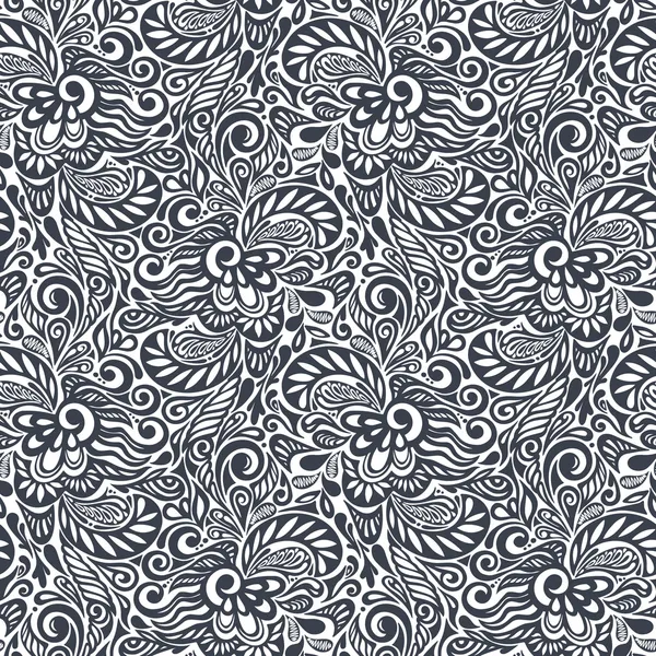 원활한 추상 곱슬 꽃 패턴 — 스톡 벡터