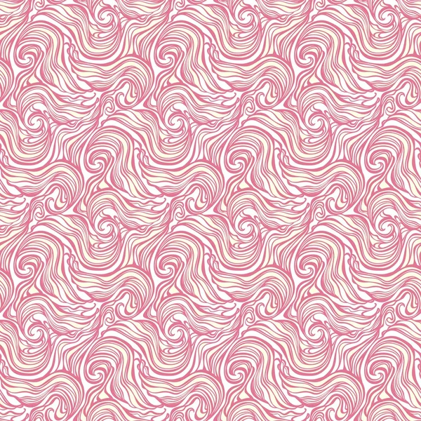 Patrón rizado abstracto sin costuras dibujado a mano con olas y remolinos — Vector de stock