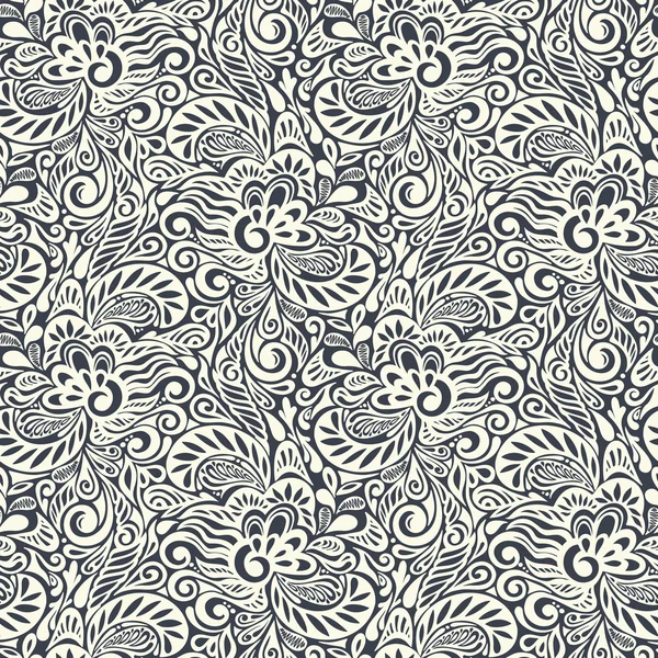 Бесшовный абстрактный кудрявый цветочный узор — стоковый вектор