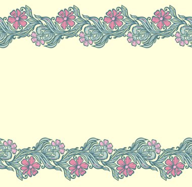 Seamless floral edging pattern clipart