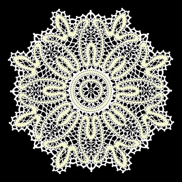 Delicate lace doily pattern — Stock Vector