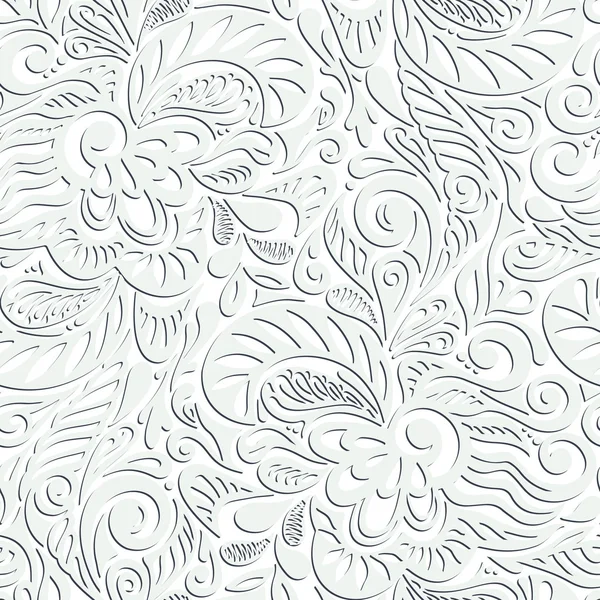 Nahtlose abstrakte lockige florale Muster — Stockvektor