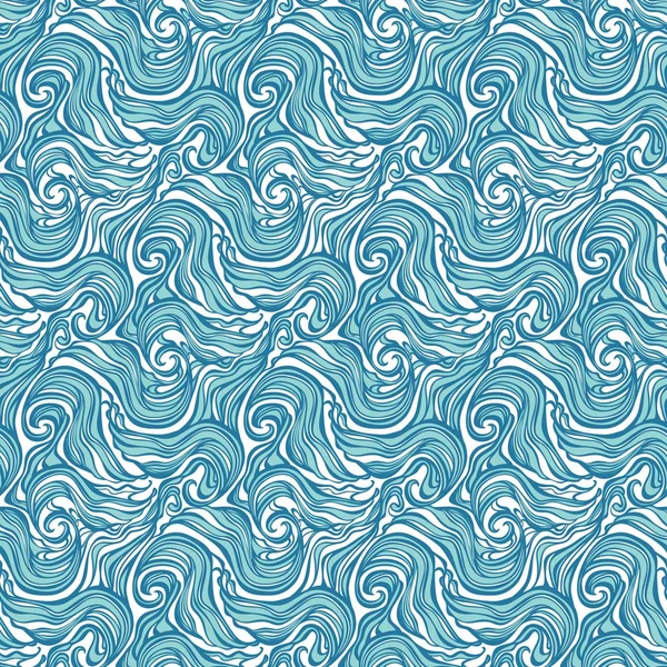 Бесшовный абстрактный кудрявый рисунок с волнами и завихрениями — стоковый вектор