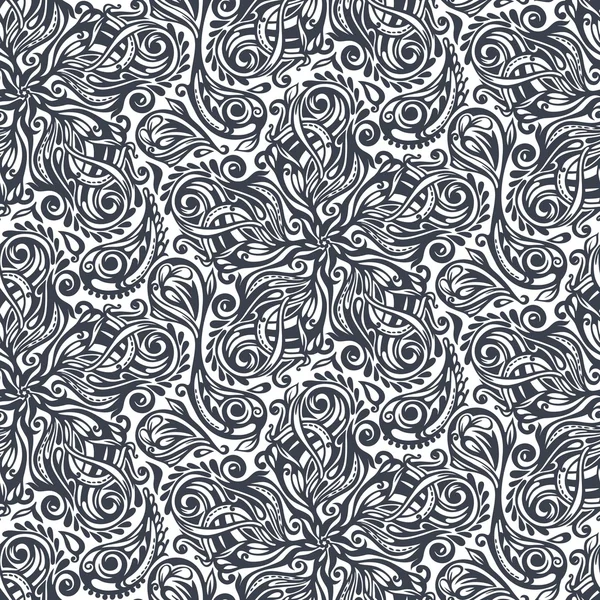 Motif floral orné sans couture — Image vectorielle