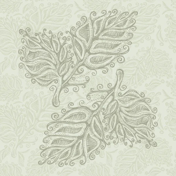 Рисунок листьев каракулей — стоковый вектор