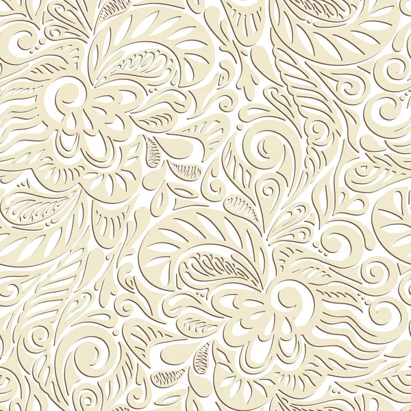 Modèle floral bouclé abstrait sans couture — Image vectorielle