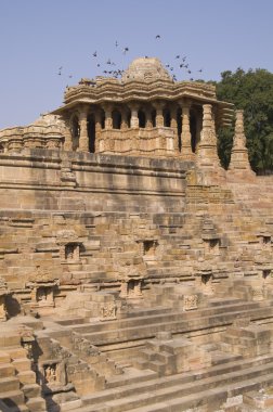 Ancient Hindu Temple at Modhera, India clipart