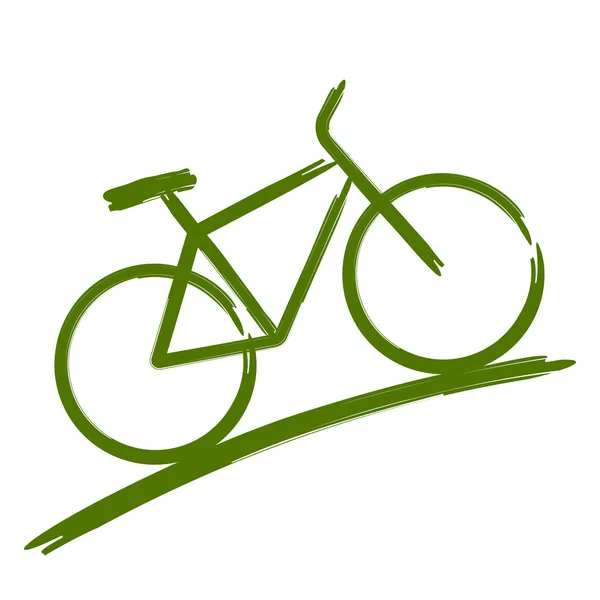 Groene fiets — Stockvector