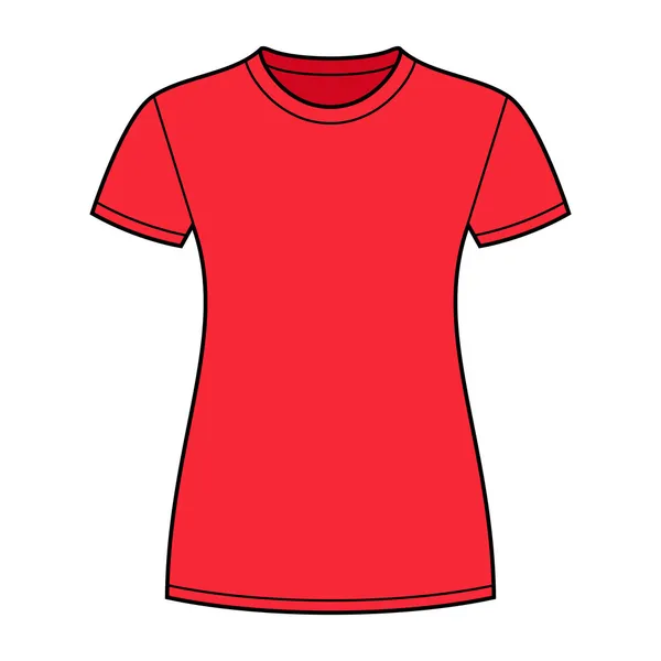 Červené tričko šablona — Stockový vektor