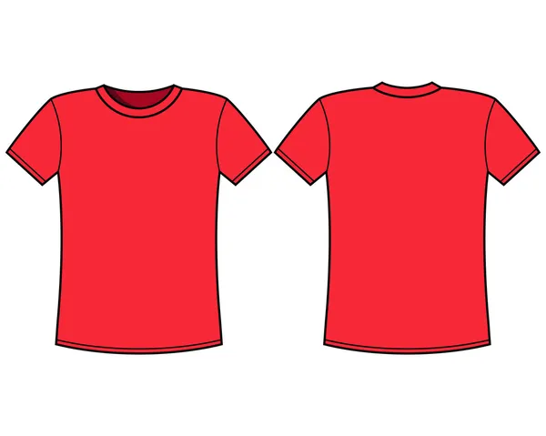 빈 빨간 t-셔츠 서식 파일 — 스톡 벡터
