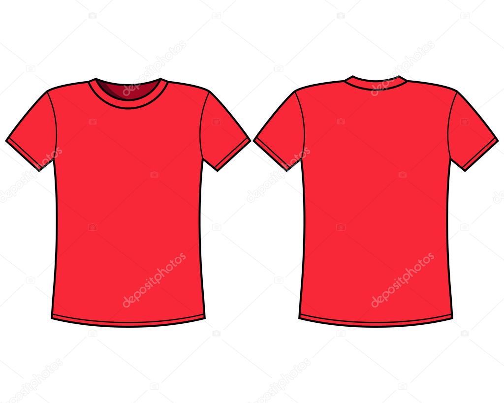 red tshirt front and back
