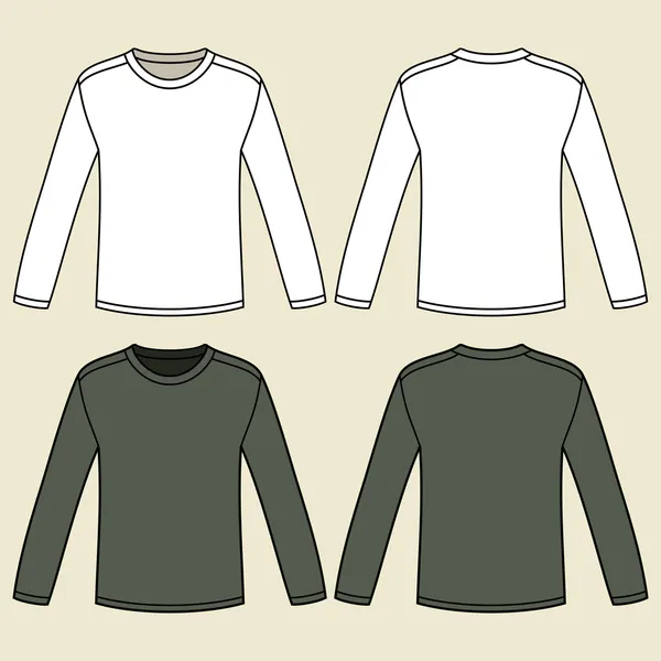 Long-sleeved T-shirt template — Stock Vector