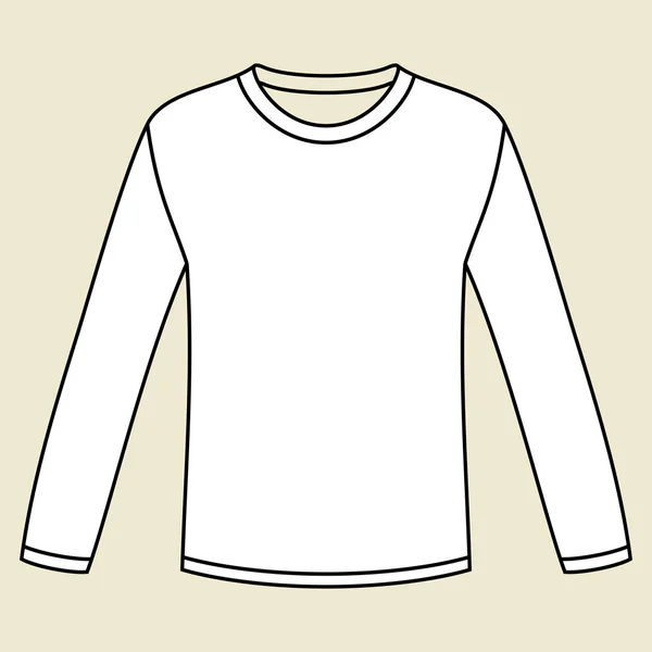 Modelo de camiseta de mangas compridas — Vetor de Stock