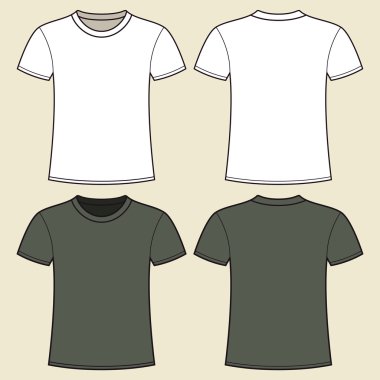 Gray and white t-shirt template clipart