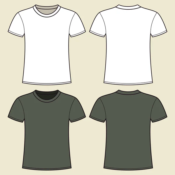灰色和白色的 t 恤模板 — 图库矢量图片