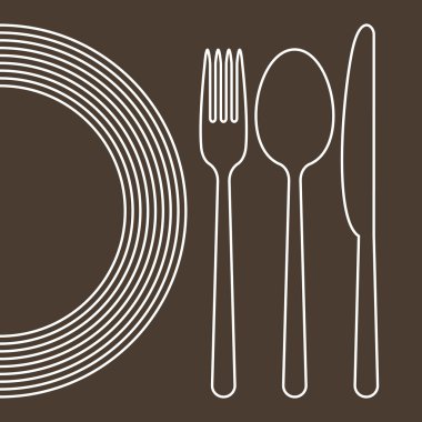 Plate, knife, spoon and fork clipart