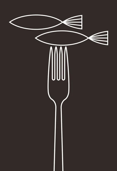 Cartão de menu restaurante de peixe — Vetor de Stock