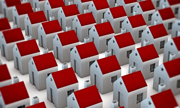 Många hus — Stockfoto