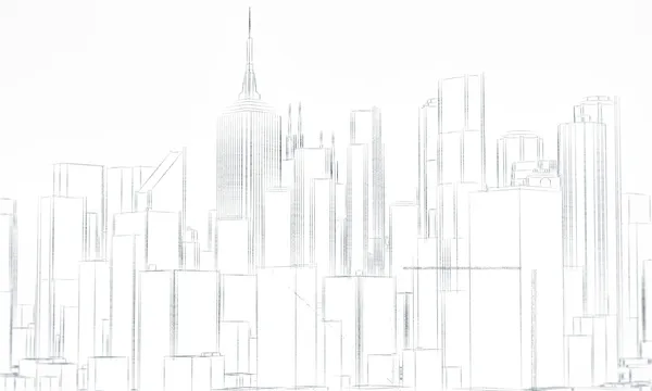 Эскиз центра города — стоковое фото