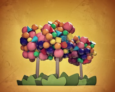 Gumballs trees clipart