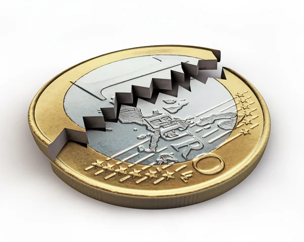 Kırık euro — Stok fotoğraf