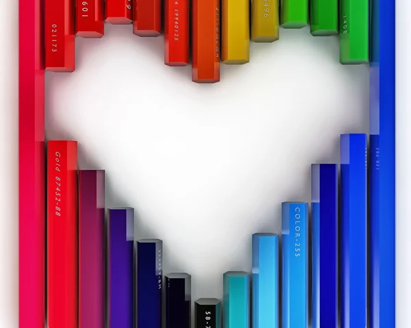 Lápices en forma de corazón — Foto de Stock