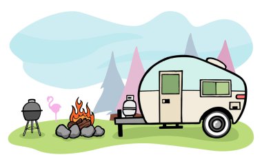 Camper illustration clipart