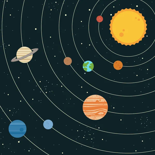 Güneş sistemi resimlemesi — Stok Vektör