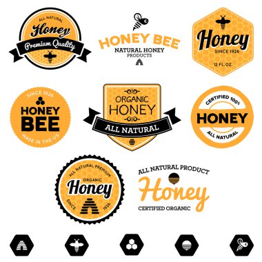 Honey labels clipart