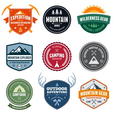 Mountain badges clipart