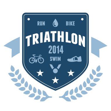 Triathlon badge emblem design clipart