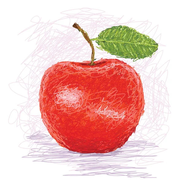 Taze kırmızı elma meyve — Stok Vektör