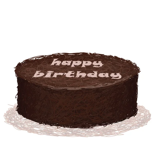 stock vector Chocolate birthday cake