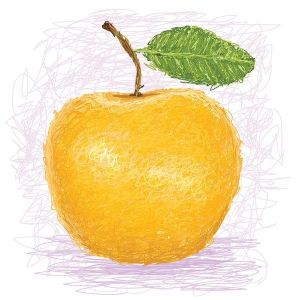 Fresh yellow apple — Stock Vector