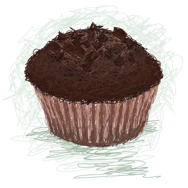 stock vector Chocolate muffin, cup cake